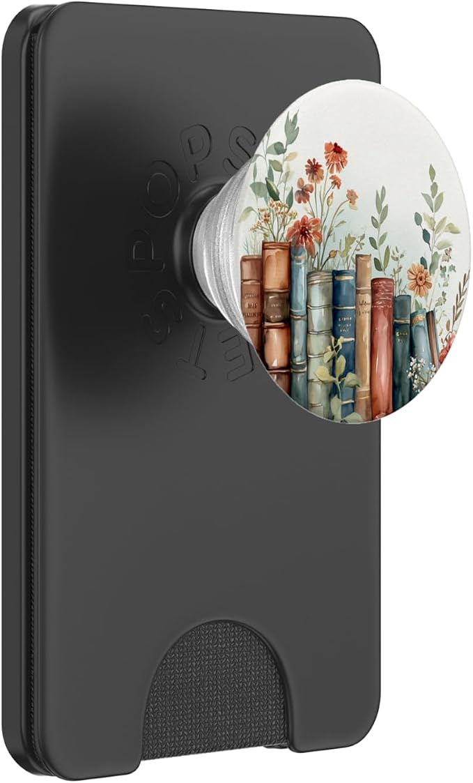 Book Lover Floral Book Theme Flower Girly Wildflower PopSockets Adhesive PopGrip