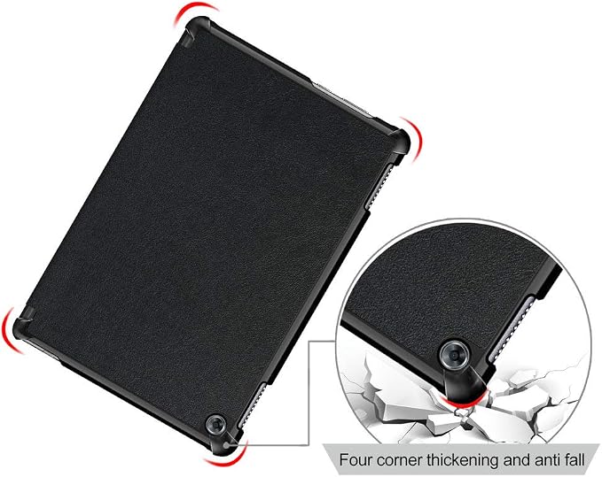 Kepuch Custer Case for Huawei MediaPad M5 Lite 10Ultra-Thin PU-Leather Hard Shell Cover for Huawei MediaPad M5 Lite 10 - Black