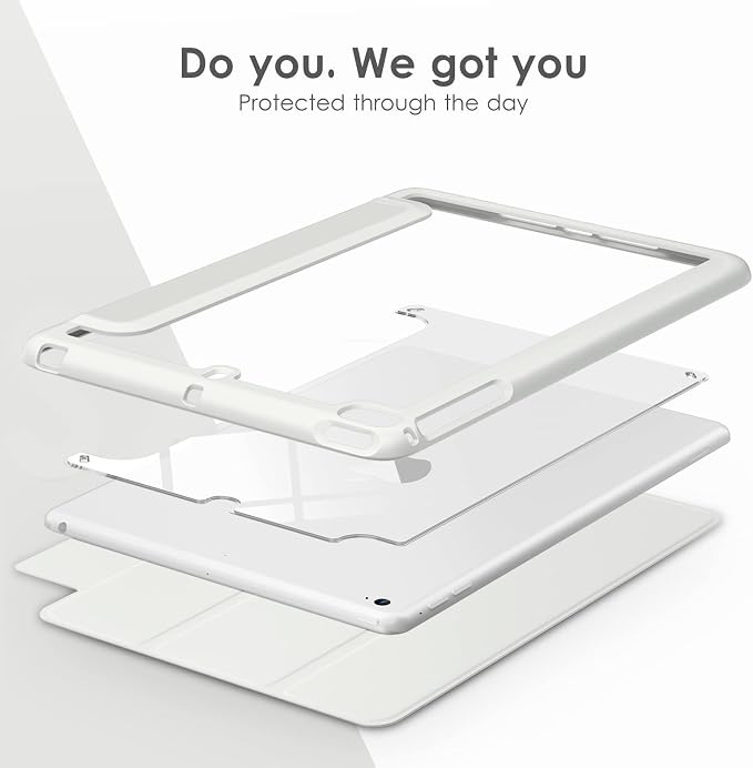 for iPad mini 4 5 3 2 1 CaseClear 7.9 inch iPad mini 1st 2nd 3rd 4th 5th Generation Smart Cover [Support Auto Sleep/Wake] - Silver