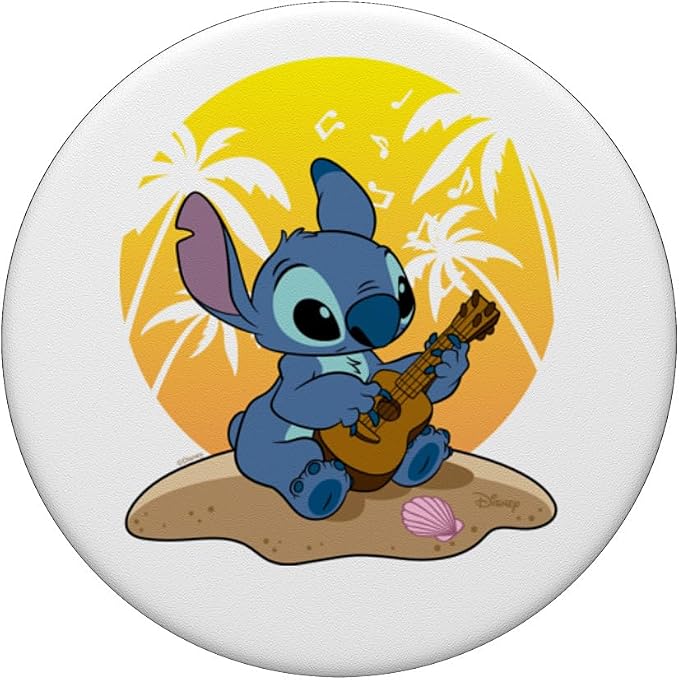 Lilo &amp Stitch - Stitch Summer Uke PopSockets Adhesive PopGrip
