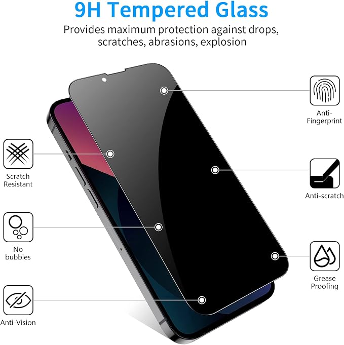 [2 Pack] Matte Privacy Glass Screen Protector Designed for iPhone 11 / iPhone XR Anti-Glare Anti-Fingerprint Install Frame 9H Tempered Glass