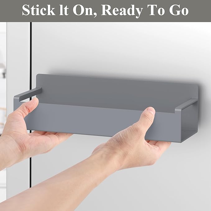 6 Pack Magnetic Spice Rack Organizer for Refrigerator and Oven, Dark Grey Fridge Organizers and Storage for Kitchen