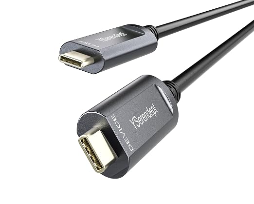 Fiber Optic USB C Cable 33ftRight Angle 10Gbps Active Optical Data Transfer for 4K CamerasWebcamsHubsHDDsVR/ARProjectors &amp Medical Systems