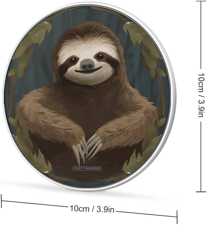 Sloth Wireless Charger Magnetic Phone Induction Charger 10w Fast Wireless Charging Station Compatible with iPhone 17 16 15 14 13 12 Pro Max Samsung Galaxy S25 S24 S23