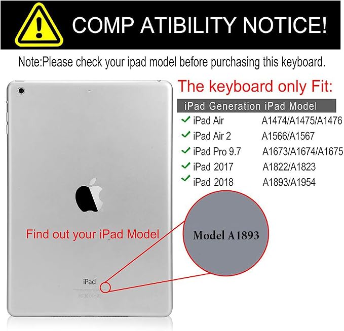 LACOMA Case for iPad 9.7 2018/2017 iPad Air 1/2 Soft Rubber Back Cover Protective Leather Adjustable Stand Auto Wake&ampSleep Smart Case for ipad 6th/5th Gen - Don't Touch My iPad