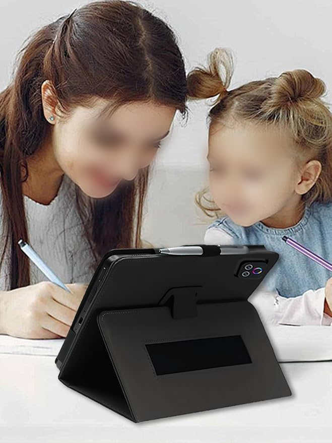 Case for Urao X109 10.1 Inch Tablet (Black) | PU Leather Folding Cover with Pen Holder and Wrist Strap Business Travel Portable