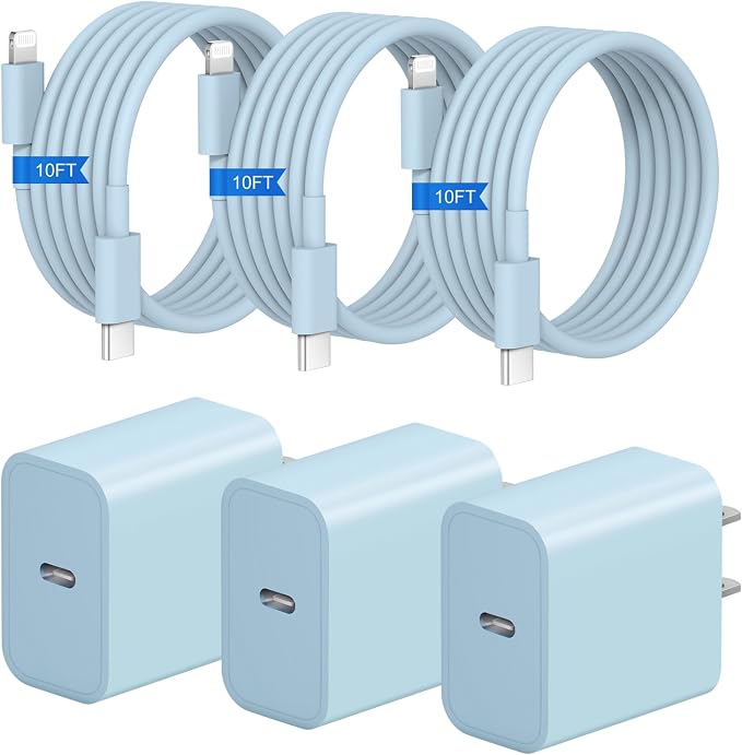 iPhone Charger Fast Charging 3+3Pack 20W USB C Charger with Lightning Cable | For iPhone 14/13/12/11/Pro/Pro Max/Mini/Xs Max/XR/X iPad