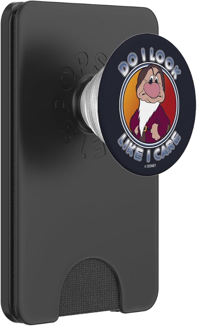 Disney Snow White Dwarf Grumpy Do I Look Like I Care PopSockets Adhesive PopGrip