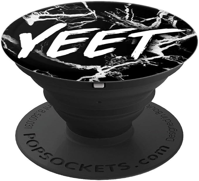 Cool Yeet Saying Design Funny Pop Up Gift for Kids on Black PopSockets Adhesive PopGrip