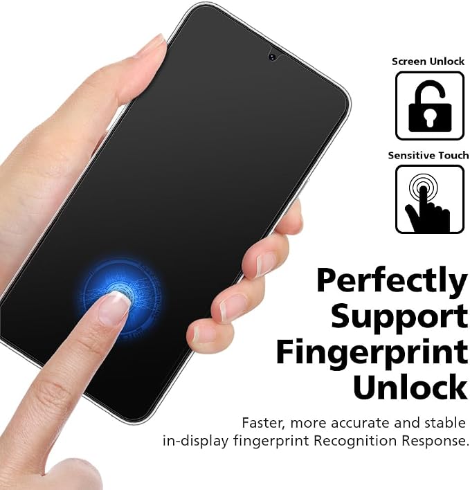 [3 Pack] For Samsung Galaxy Note 20 3 Pack Anti-Glare Matte Screen Protector [Support Fingerprint Unlock] Anti-Fingerprint Full Coverage Bubble-Free Easy Installation with Alignment
