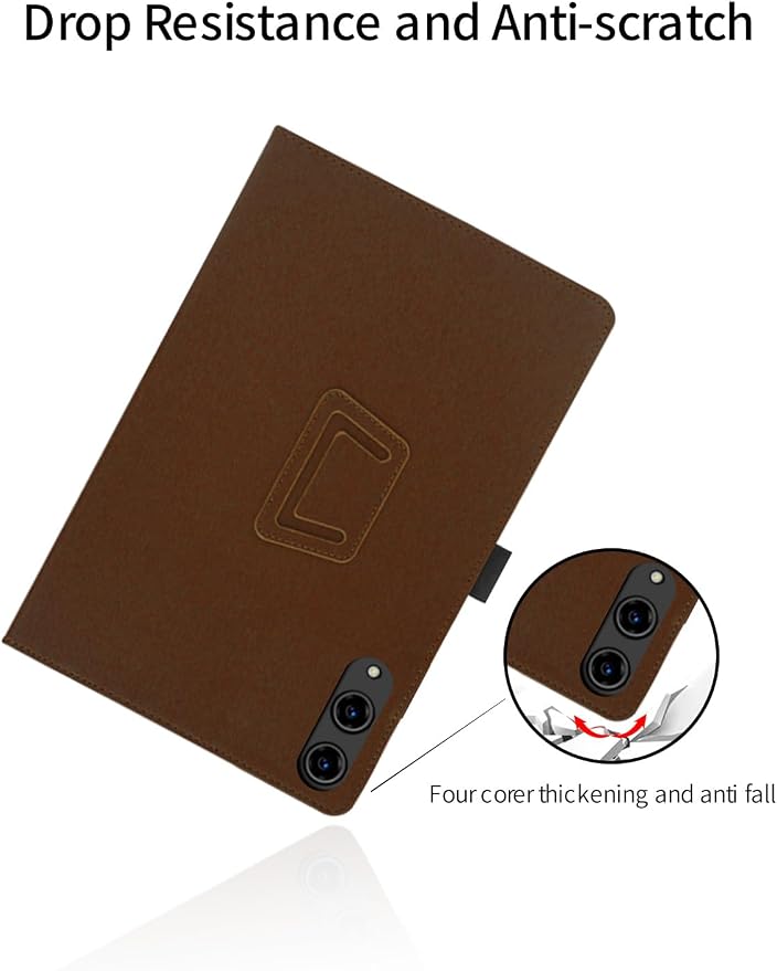 for TECLAST T65 13.4 Inch Android Tablet CaseBOVUGAC Folding Stand Protective Cover with Pencil Holder and Wrist StrapFull Protection Premium PUScratch Resistant(Black)