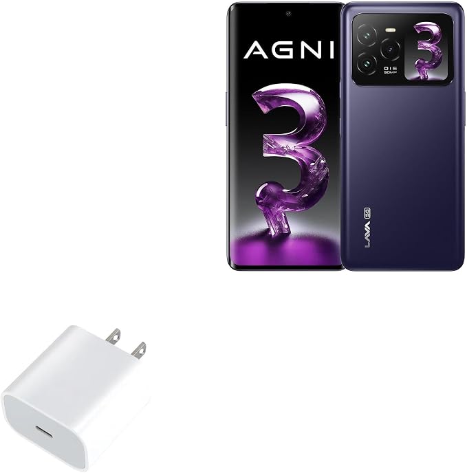 BoxWave Charger Compatible with Lava Agni 3 - PD GAN miniCube (30W) 30W Tiny PD GAN Type-C Wall Charger - Winter White