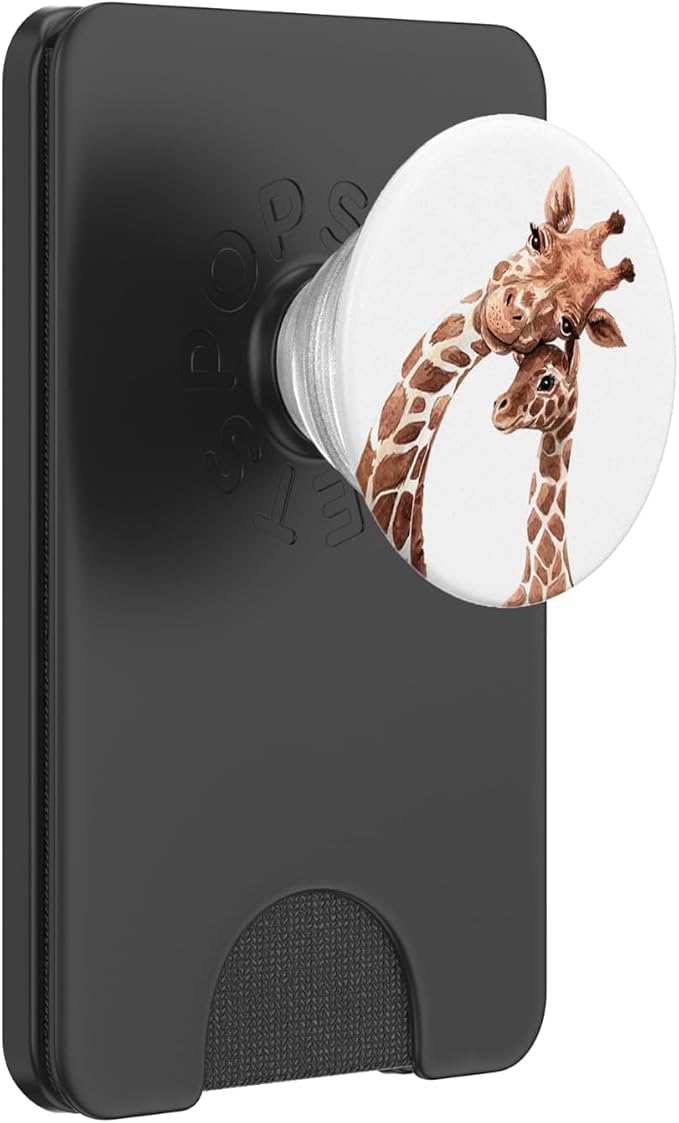 Giraffe Mom Daughter Love Watercolor Africa Cute PopSockets Adhesive PopGrip