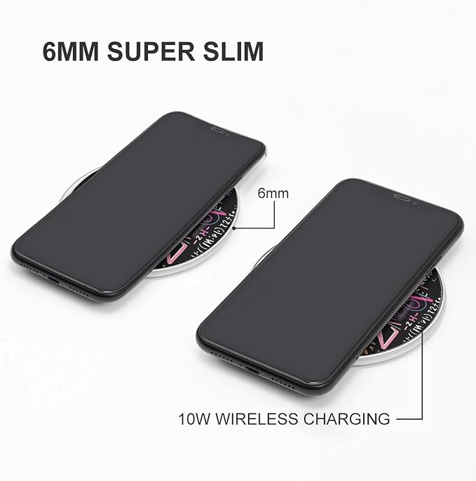 Math Formula Wireless Charger 10W Portable Fast Wireless Charging Pad Compatible with Phone Slim Charging Station Lightweight Charger Mat Charging Block for Travel Home Office