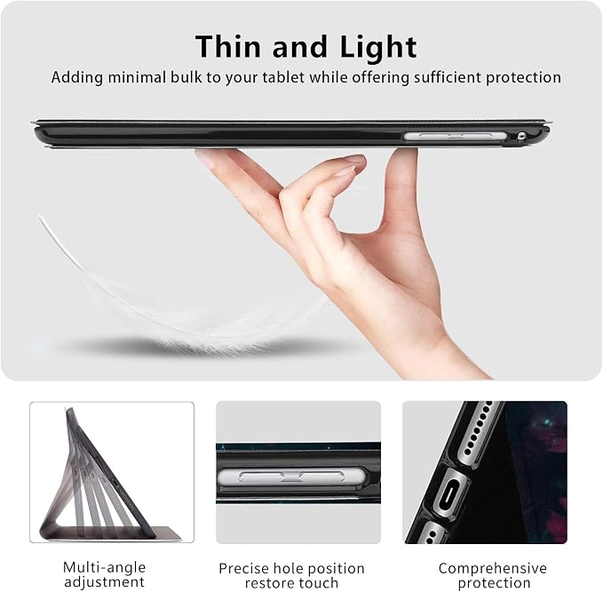 Case for iPad Air 11-inch (M4 2026 / M3 2025 / M2 2024) iPad Air 5th/4th Gen (2022/2020) 10.9 Slim PU Leather Folio Stand &amp Auto Sleep/Wake Protective Smart Cover Tree Fluorescent