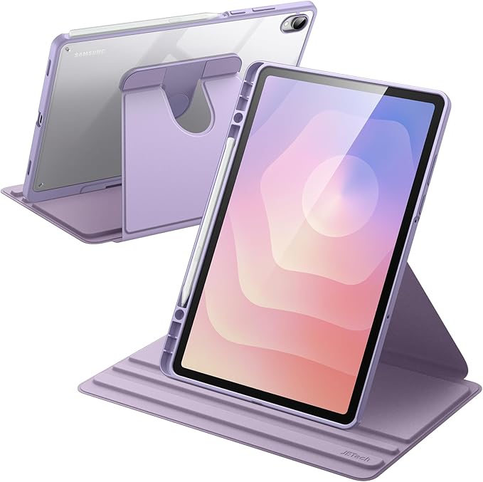 JETech Rotating Case Cover for Samsung Galaxy Tab S11 Black | 360° Rotation Stand Clear Back Design Auto Wake/Sleep S Pen Holder Full Protection