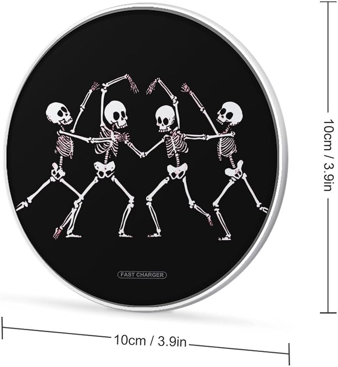 Dancing Skeleton Wireless Charger SlimWireless Charging Pad Anti-Slip Charger Mat for Men Women