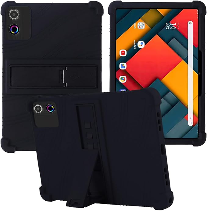 for Jeazans Jzpad-A10Pro Tablet 10 Inch Android Tablets CaseBOVUGAC Soft Silicone Adjustable Stand Shockproof Kids Friendly for Jeazans A10Pro Tablets(Black)