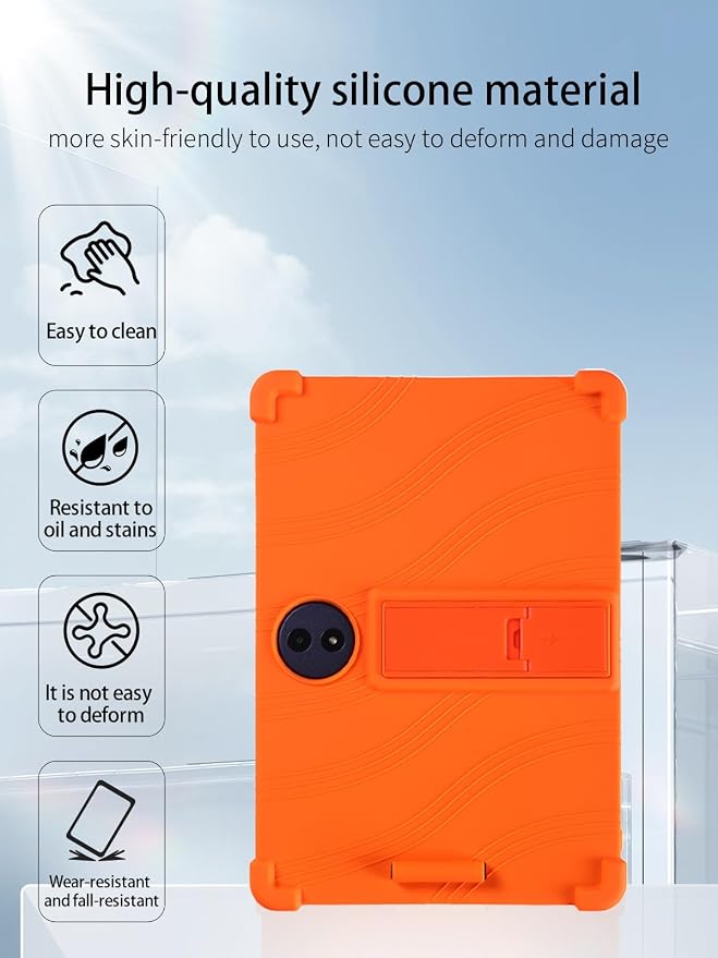 for TCL TAB A1 Plus Android 16 Tablet12.2 2.4K Ultra Clear Display Tablet Model CaseUYRUREL Soft Silicone Adjustable Stand Cover Lightweight Kids FriendlyBlack.