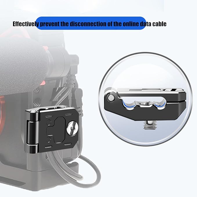 Cable Management Clip Aluminum Video Cable Clamp for DSLR Camera Stabilizers with 1/4 Screw Fixing for Video Connection Quick Release Plate Camera Cage Fixator