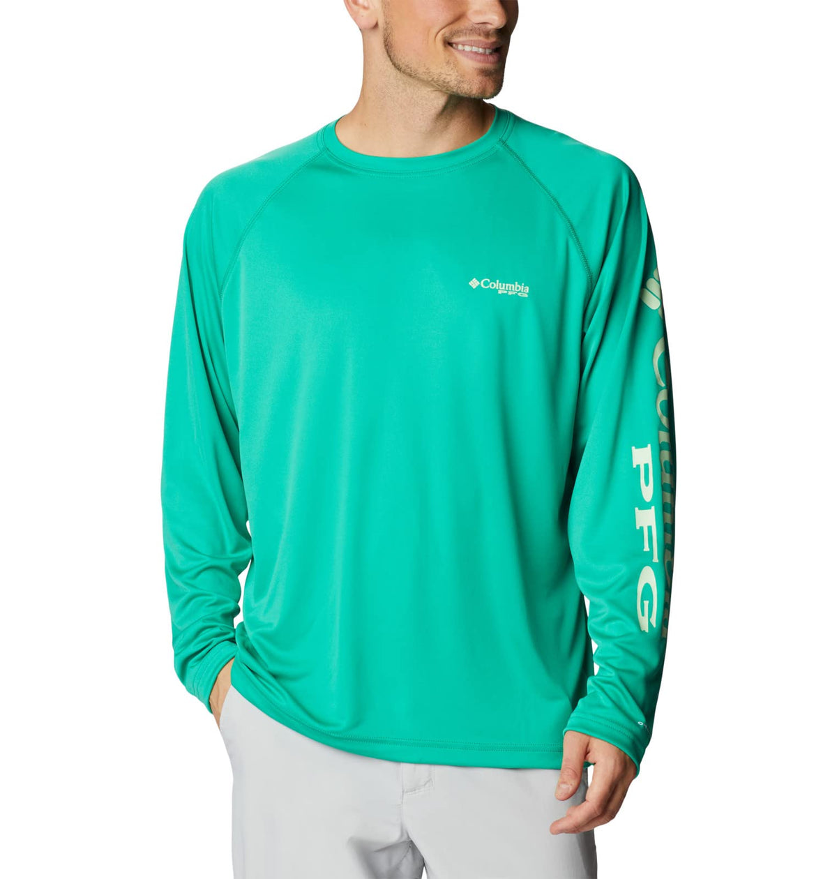 Columbia Men's Terminal Tackle Long Sleeve Shirt, Circuit/Key West Logo, 3X Tall