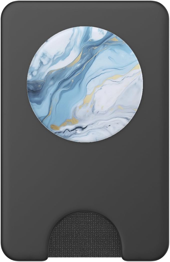 Marble-Like Blue and White Gold Pattern Aesthetic PopSockets Adhesive PopGrip