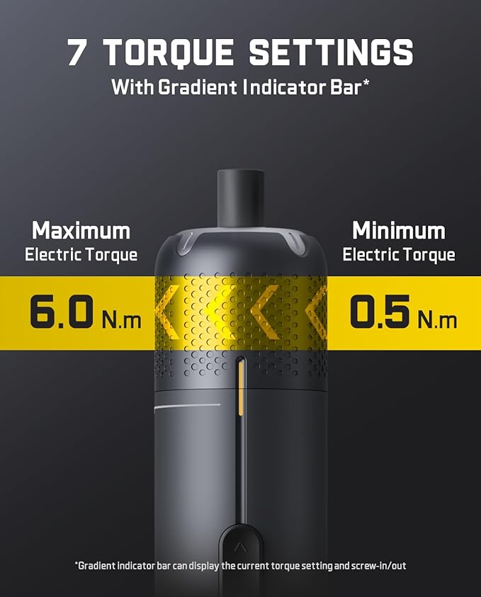 Fanttik S2 Pro Electric Screwdriver, Cordless Screwdriver Set, 7 Torque Settings, 0.5 to 6N.m, 20 Magnetic Bits, 1/4''Hex Shank, with 90° Angle Adapter, for Furniture, Household Repairs