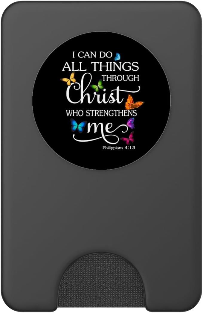 I Can Do All Things Through Christ Butterfly Art - Religious PopSockets Swappable PopGrip