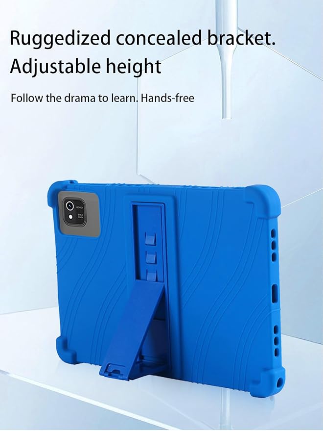 for kelankeke K10 Android 10-Inch TabletUYRUREL Skin-Friendly Soft Silicone Protective CaseFull Protection Against Drops and Scratcheswith Adjustable Viewing StandBlack.