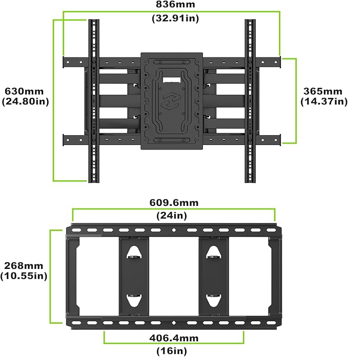 USX MOUNT Heavy Duty Full Motion TV Wall Mount for 60-100 Inch Large TVs, up to 220lbs, Swivel & Tilt, Preassembled TV Mount for 60" 65" 75" 80" 85" 90" 98" 100", Max VESA 800x600mm, Fits 12-24" Studs