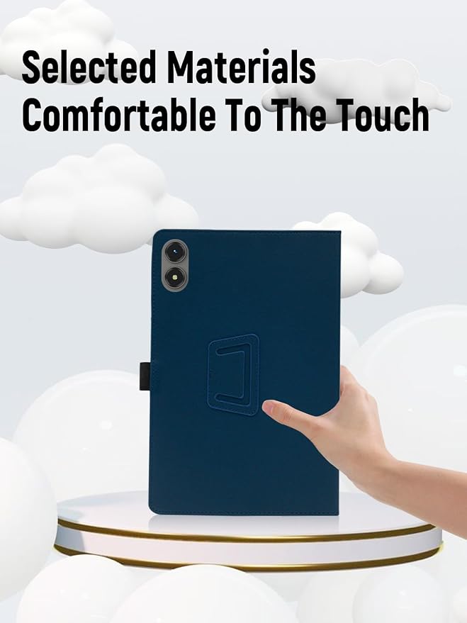 Case for TABWEE T50 11 Inch Tablet (Black) | PU Leather Folding Cover with Pen Holder and Wrist Strap Business Travel Portable