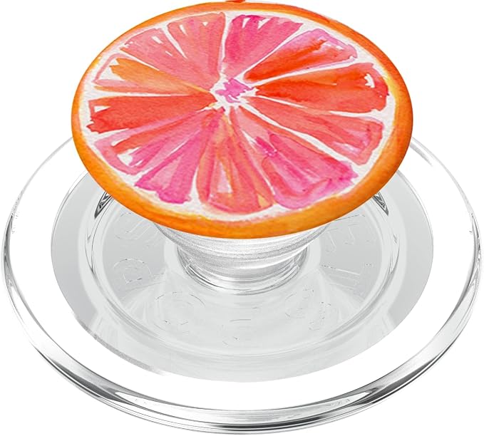 Cute Pink Grapefruit Design Tasty Summer Citrus on White PopSockets Adhesive PopGrip