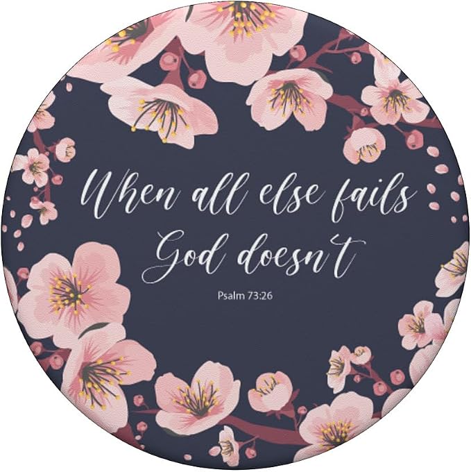 Psalm 73 26 Christian Bible Verse Pink Blue Inspirational PopSockets Adhesive PopGrip