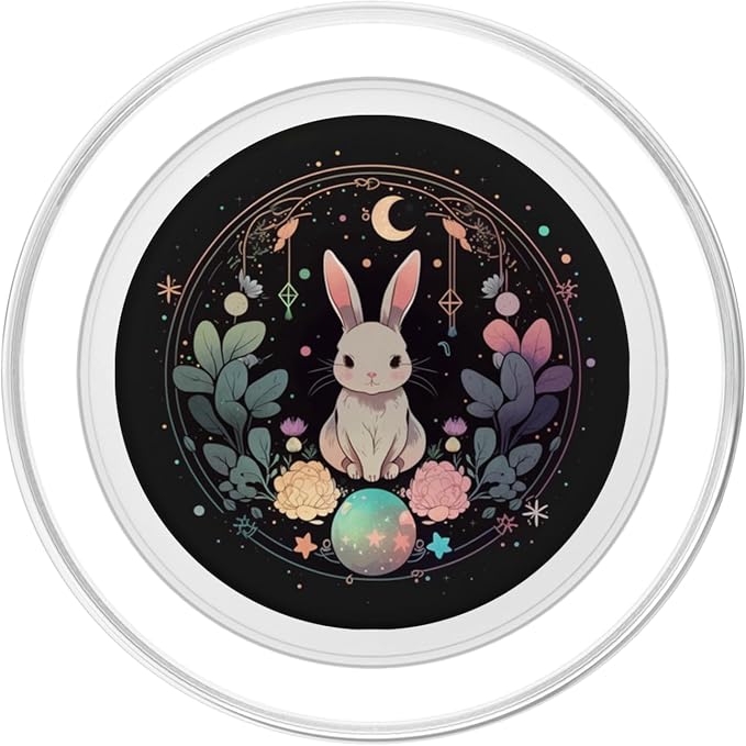 Moon Phases Crystal Witchy Cute Rabbit Kawaii Pastel Goth PopSockets Adhesive PopGrip