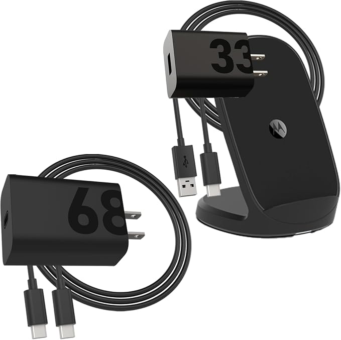 Motorola TurboPower 15W Wireless Stand + 33W Charger + TurboPower 68W Charger