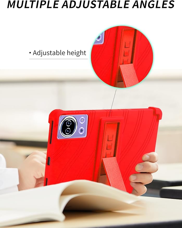 Case for SKYEGG K15 Tablet 11 inch Android 14 Tablets，WUNIAK Shock Proof Lightweight Stand Rubber Shell Protective CoverKids Friendly Soft Silicone Adjustable Stand CoverBlack