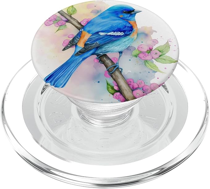 Colorful Blue Bird Watercolor PopSockets Adhesive PopGrip