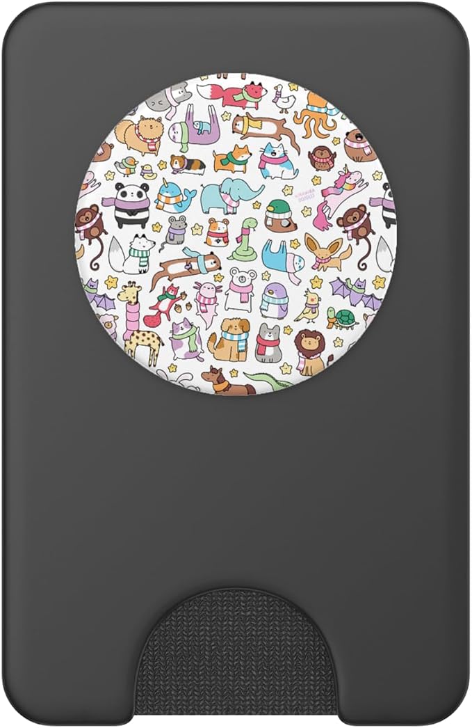 Cute Animals Doodles PopSockets PopGrip: Swappable Grip for Phones &amp Tablets PopSockets Adhesive PopGrip