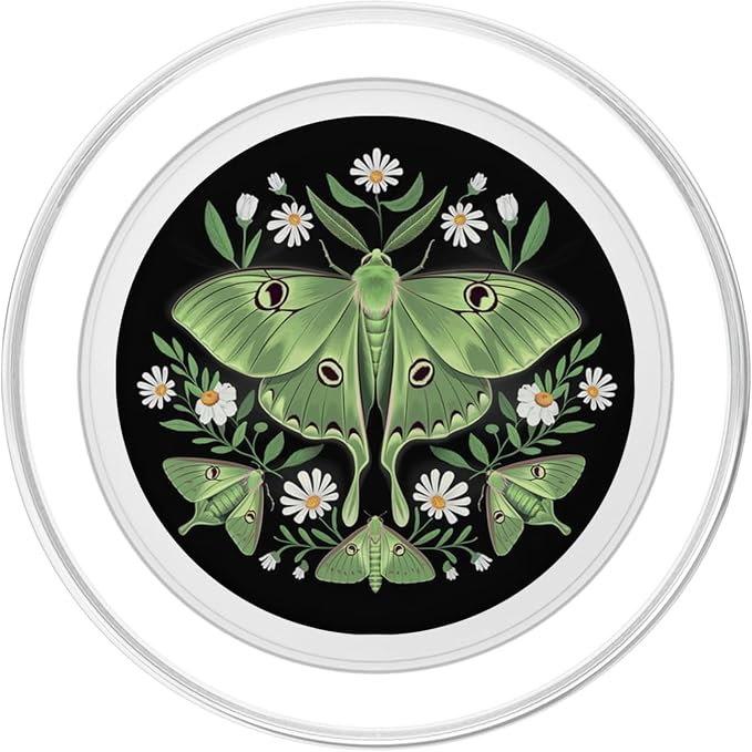 Luna Moth &amp Wildflowers – Vintage Botanical Biology Design PopSockets Adhesive PopGrip