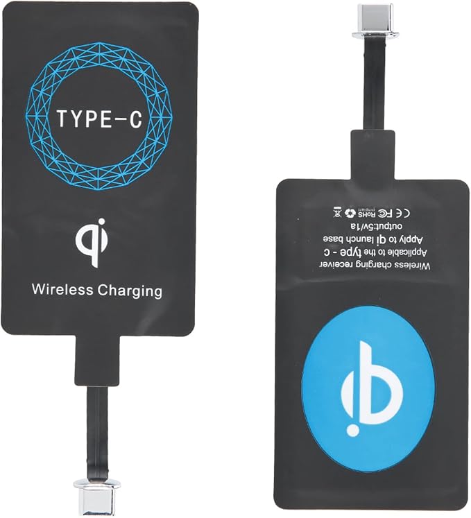 Type C Wireless Charger Adapter 2PCS Portable Charging Receiver for Type C Mobile Phone
