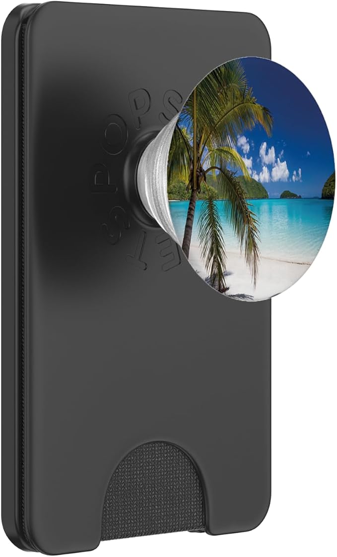 Tropical Beach Palm Tree Ocean Getaway Vacation PopSockets Adhesive PopGrip