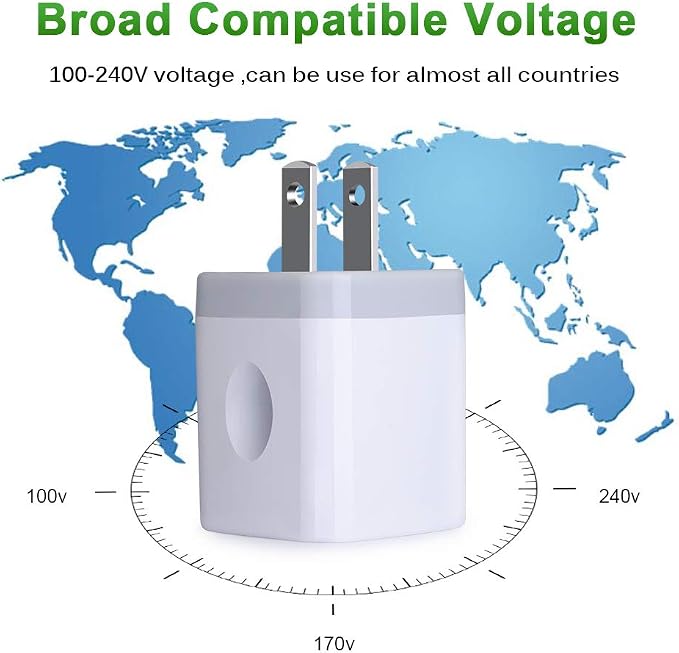 Fast Charging BlockGiGreen 5Pack Dual Port USB Outlet Plug Wall Charger | 2.1A USB Power Cubes Compatible iPhone 17e/16/15 Pro Max/14/13/12/XSamsung Galaxy A17 5G/A36/A16/A35/S26/S25/A54/S24Pixel10