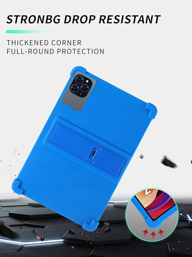 Case for KINGRID T90 11 inch Android 16 TabletWUNIAK Shock Proof Lightweight Stand Rubber Shell Protective CoverKids Friendly Soft Silicone Adjustable Stand CoverBlack