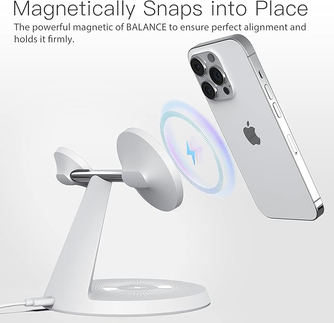 3-in-1 Wireless Charging Station for Apple Devices - Fast Charging Station for iPhone and Watch with MagSafe, Stable Charger Stand for iPhone 17 Air 16 15 14 13 12 Series & iWatch & AirPods