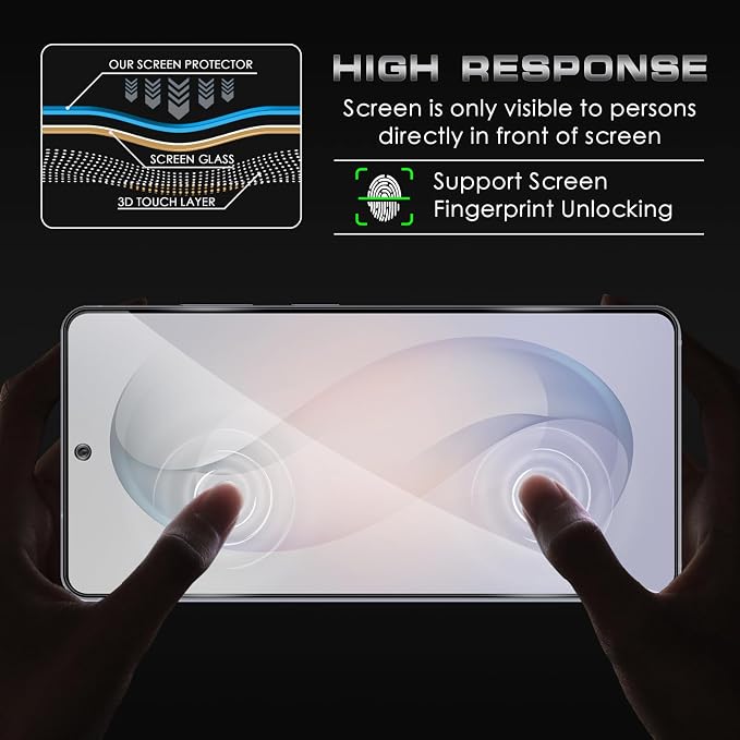 4 Pack Nothing Phone (3a) Pro 5G Privacy Screen Protector 2 Pack Privacy Tempered Glass Film and 2 Pack Camera Lens Protector Anti-Spy Protection for Nothing Phone (3a) Pro 5G Screen Protector