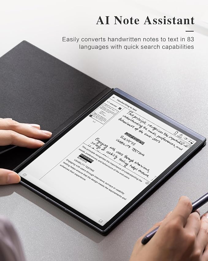 Protective Folio Case for iFLYTEK AINOTE Air2 Note-Taking Tablet 8.2 Premium PU Leather Slim&amp Lightweight Durable Cover with a Pen ClipWater and Dustproof Black