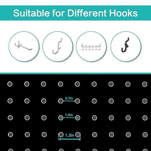 Babion 6 Panel Pegboard Display, Peg Board Room Divider Freestanding Folding Privacy Screens Display Stand for Craft Shows (Black)