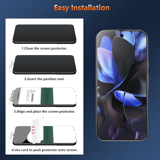 [2 Pack] Anti Glare Matte Privacy TPU Screen Protector for Google Pixel 10 (Not Glass) Fingerprint Sensor Compatible Full Adhesive Flexible Film Easy Installation