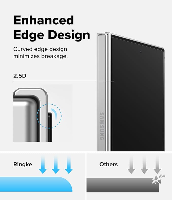 Ringke for Samsung Galaxy A35 5G Screen Protector [Easy Slide 2 Pack] | Easy Installation with Alignment Tool Case Friendly Premium 9H Hardness Tempered Glass