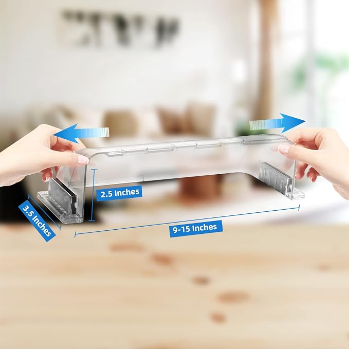 4 Pack Adjustable Air Vent Deflector, 9”-15” Transparent Deflector